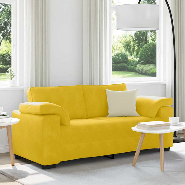 Gelbes Samt Zweisitzer Sofa 180 cm