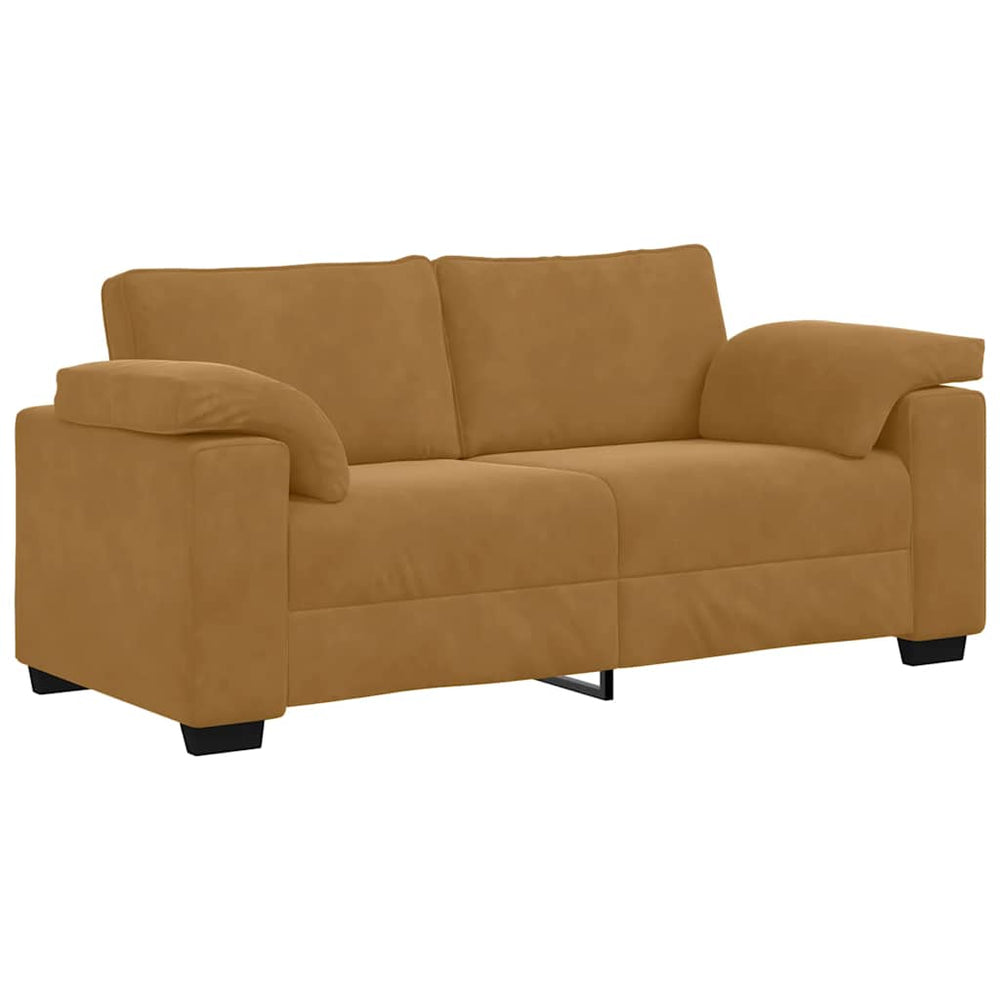 vidaXL Canapé à 2 places Marron 180x77x82 cm Velours