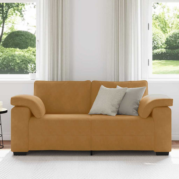 Zweisitzer Sofa Braun Samt 180 cm