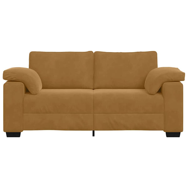 Zweisitzer Sofa Braun Samt 180 cm