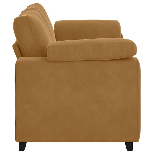 Zweisitzer Sofa Braun Samt 180 cm