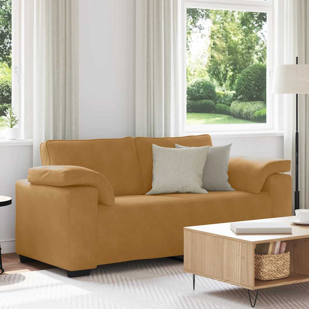 vidaXL Canapé à 2 places Marron 180x77x82 cm Velours