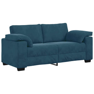 Blaues Samt Zweisitzer Sofa 180 cm
