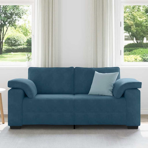 Blaues Samt Zweisitzer Sofa 180 cm