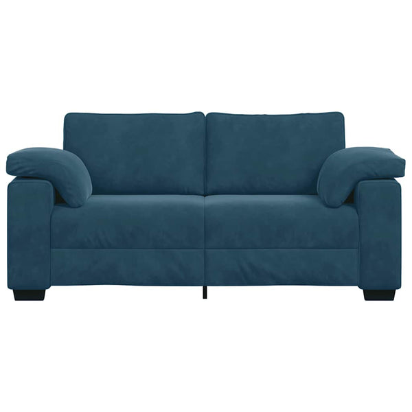 Blaues Samt Zweisitzer Sofa 180 cm