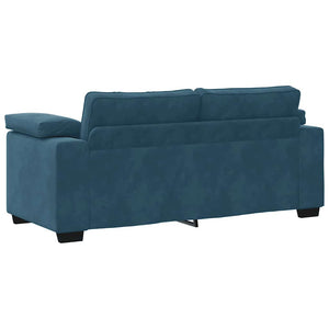 Blaues Samt Zweisitzer Sofa 180 cm