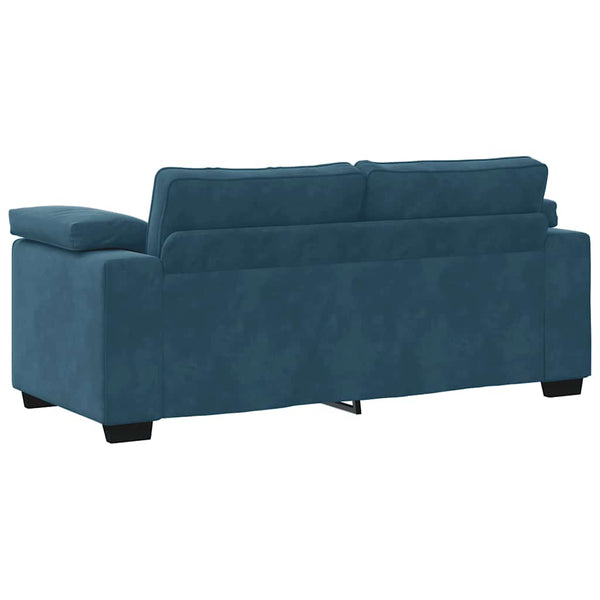 Blaues Samt Zweisitzer Sofa 180 cm