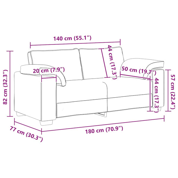 Blaues Samt Zweisitzer Sofa 180 cm