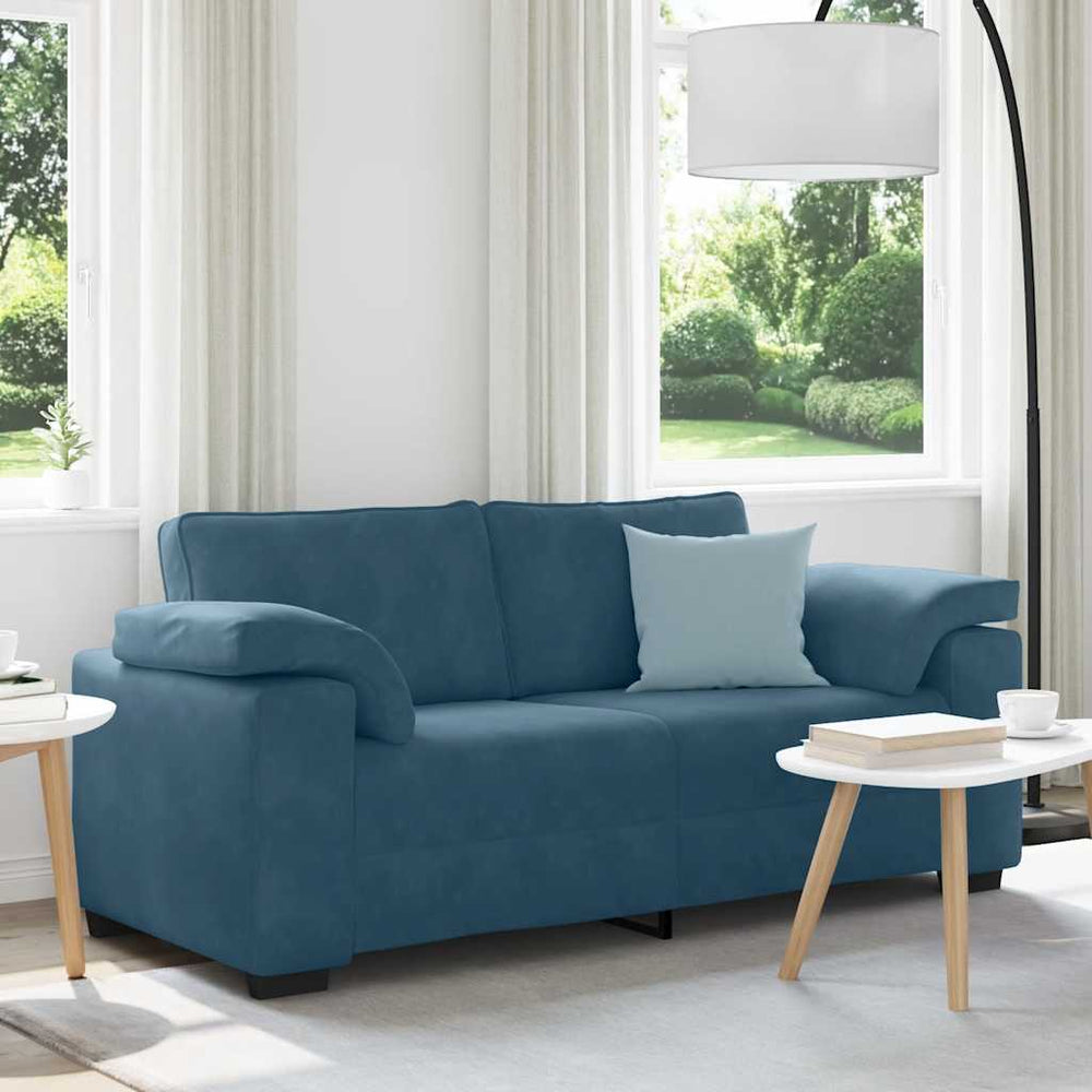 vidaXL Canapé à 2 places bleu 180x77x82 cm velours