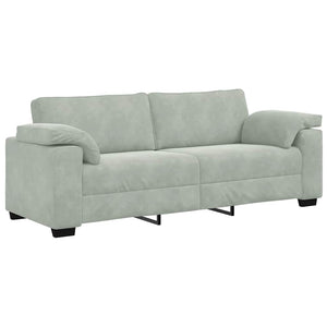 3-Sitzer Sofa Hellgrau Samt