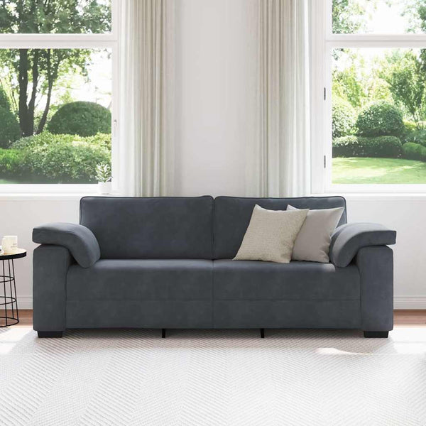 vidaXL Canapé 3 places gris foncé 220x77x82 cm velours
