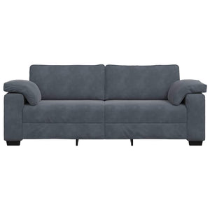 vidaXL Canapé 3 places gris foncé 220x77x82 cm velours