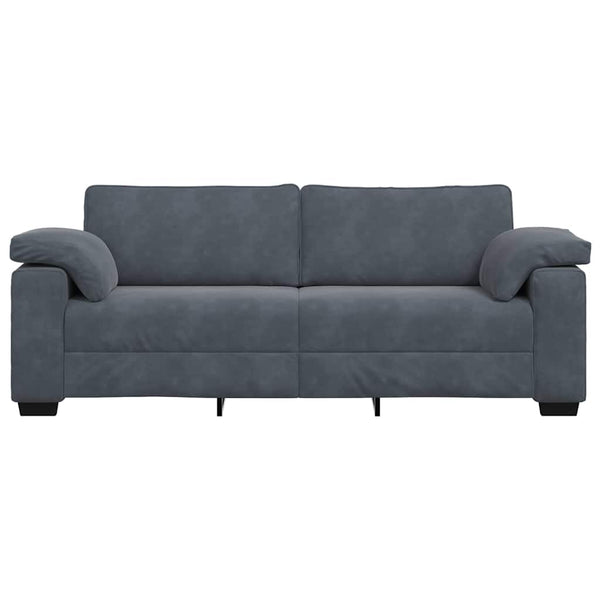 vidaXL Canapé 3 places gris foncé 220x77x82 cm velours