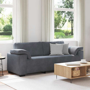 vidaXL Canapé 3 places gris foncé 220x77x82 cm velours