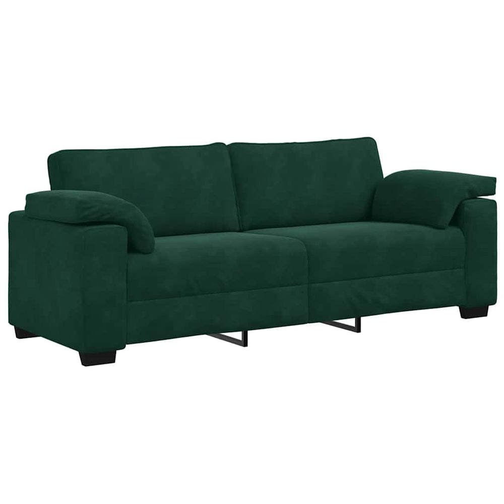 Dunkelgrünes 3-Sitzer Samt Sofa 220 cm