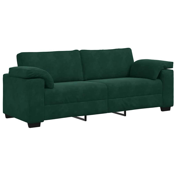 vidaXL Canapé 3 places vert foncé 220x77x82 cm velours