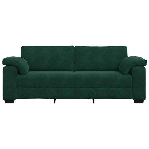 vidaXL Canapé 3 places vert foncé 220x77x82 cm velours