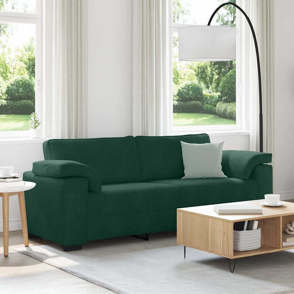 vidaXL Canapé 3 places vert foncé 220x77x82 cm velours