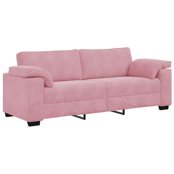 Rosa Samt 3-Sitzer Sofa 220 cm