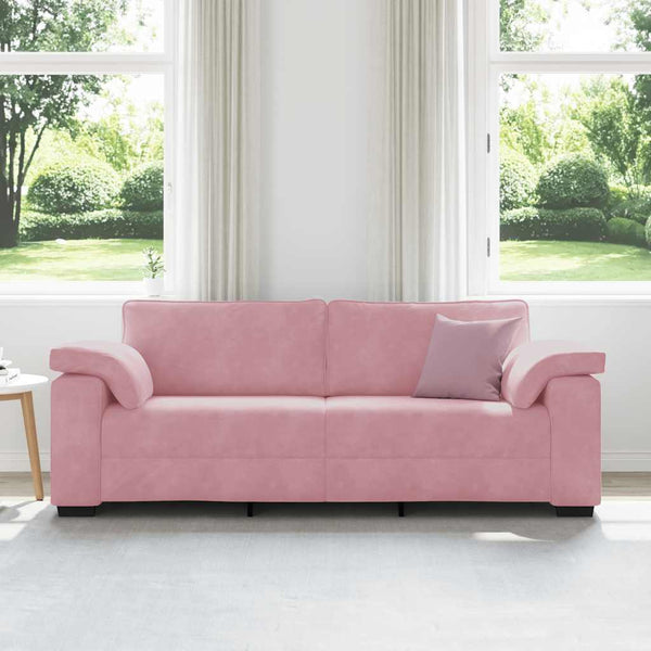 Rosa Samt 3-Sitzer Sofa 220 cm