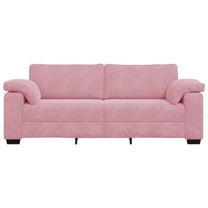 Rosa Samt 3-Sitzer Sofa 220 cm