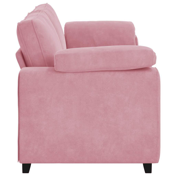 Rosa Samt 3-Sitzer Sofa 220 cm
