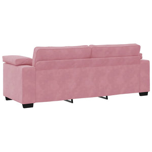 Rosa Samt 3-Sitzer Sofa 220 cm