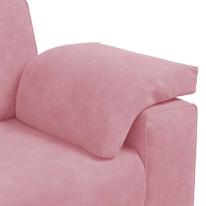 Rosa Samt 3-Sitzer Sofa 220 cm
