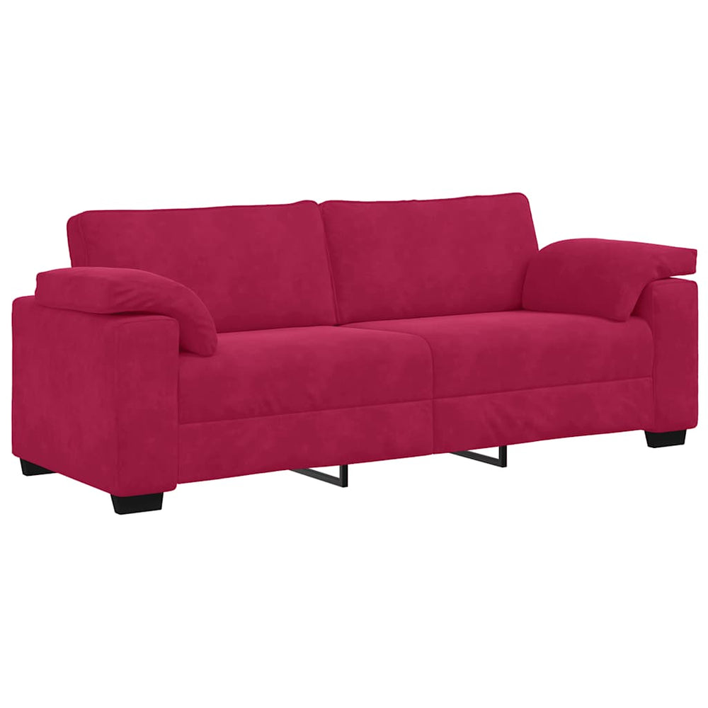 3-Sitzer Sofa Weinrot Samt