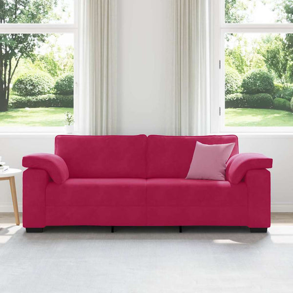 3-Sitzer Sofa Weinrot Samt