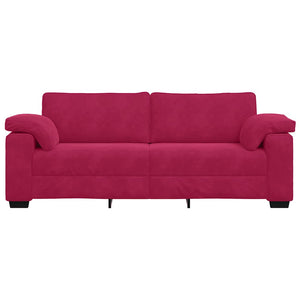 3-Sitzer Sofa Weinrot Samt