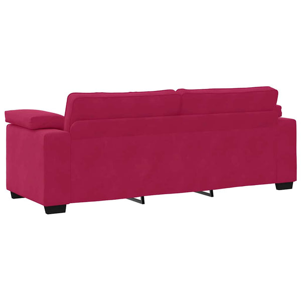 3-Sitzer Sofa Weinrot Samt