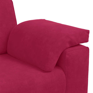 3-Sitzer Sofa Weinrot Samt