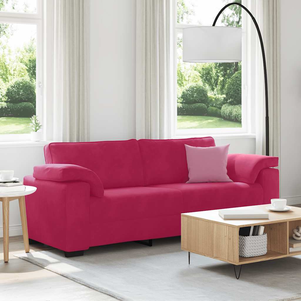 3-Sitzer Sofa Weinrot Samt