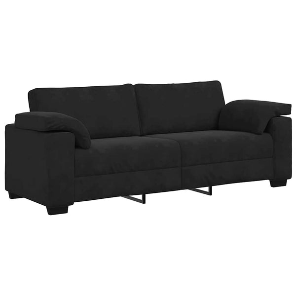vidaXL Canapé à 3 places Noir 220x77x82 cm Velours