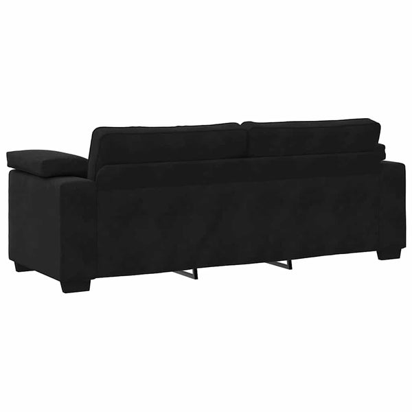 vidaXL Canapé à 3 places Noir 220x77x82 cm Velours
