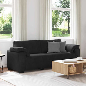 vidaXL Canapé à 3 places Noir 220x77x82 cm Velours