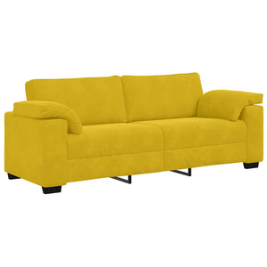 vidaXL Canapé à 3 places jaune 220x77x82 cm velours