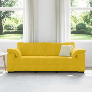 vidaXL Canapé à 3 places jaune 220x77x82 cm velours