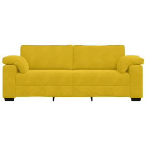 vidaXL Canapé à 3 places jaune 220x77x82 cm velours