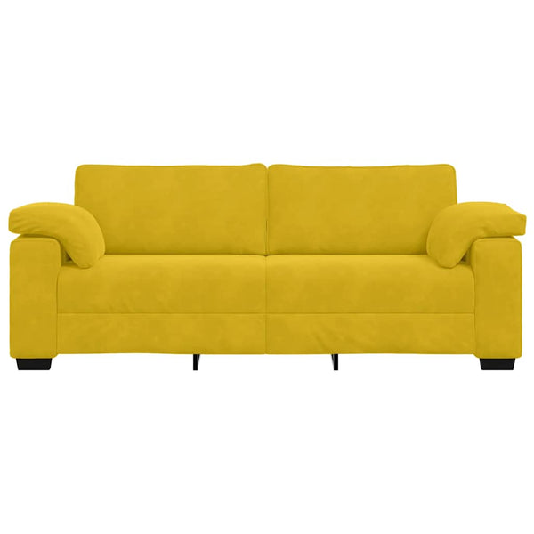 vidaXL Canapé à 3 places jaune 220x77x82 cm velours