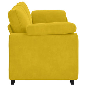 vidaXL Canapé à 3 places jaune 220x77x82 cm velours