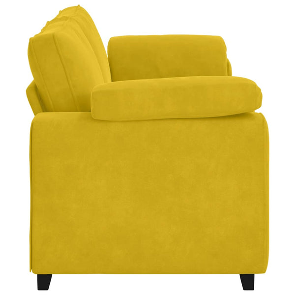 vidaXL Canapé à 3 places jaune 220x77x82 cm velours