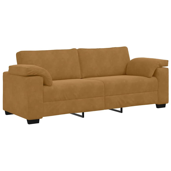 vidaXL Canapé à 3 places Marron 220x77x82 cm Velours