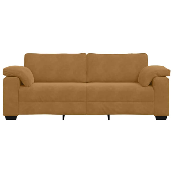 vidaXL Canapé à 3 places Marron 220x77x82 cm Velours