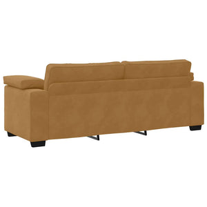 vidaXL Canapé à 3 places Marron 220x77x82 cm Velours