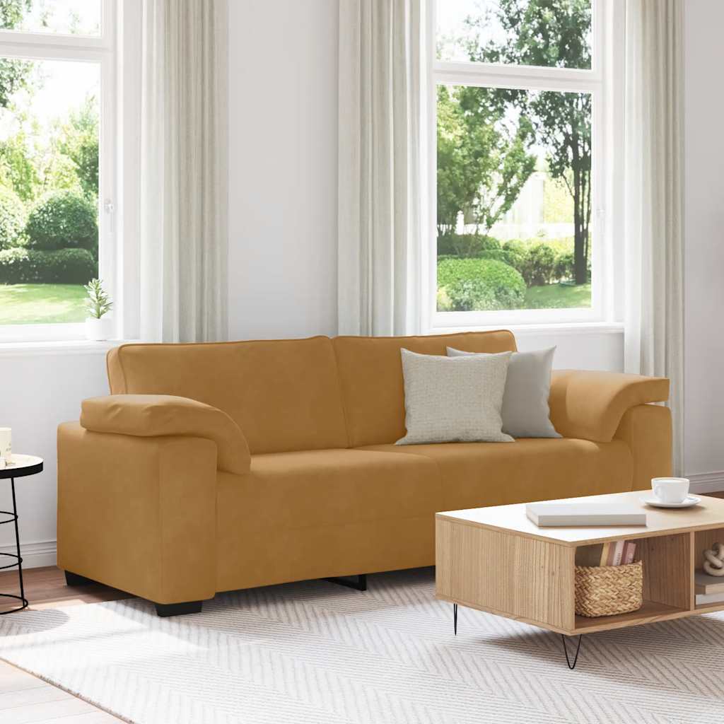 vidaXL Canapé à 3 places Marron 220x77x82 cm Velours