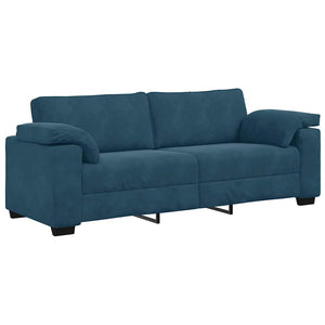 3-Sitzer Sofa Blau Samt 220 cm