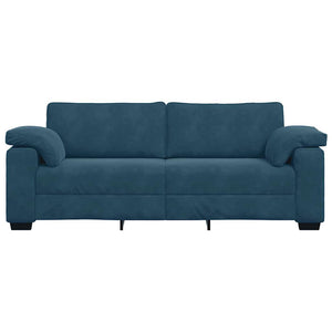 3-Sitzer Sofa Blau Samt 220 cm