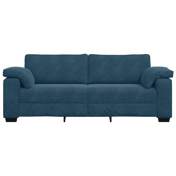 3-Sitzer Sofa Blau Samt 220 cm